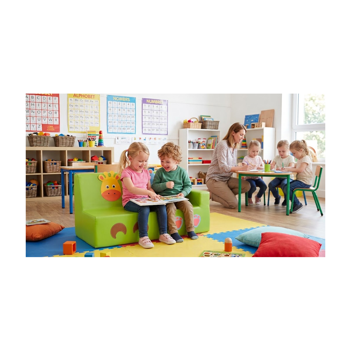 Canapé 2 places maternelle Animaux maternelle