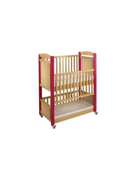 Lit crèche duo avec sommier fixe ouverture 1 main