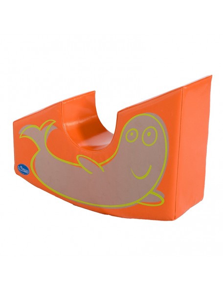 Baleine bascule orange en mousse - 2