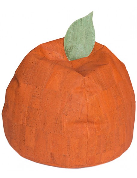 Pouf orange en liège écologique - 1