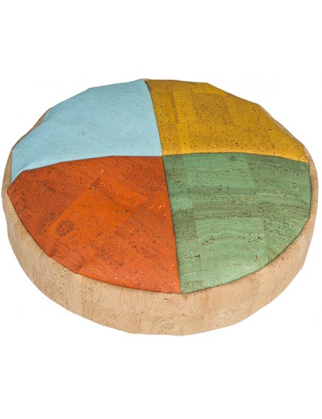 Coussin rond en liège 4 couleurs - 1