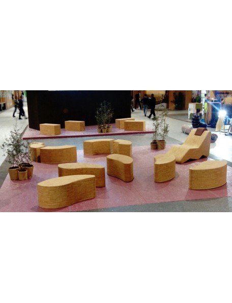 Banc en liège quart de cercle - 2