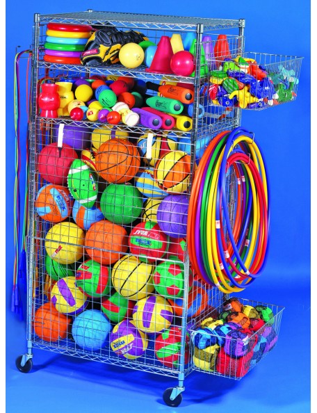 Chariot métallique de rangement sportif