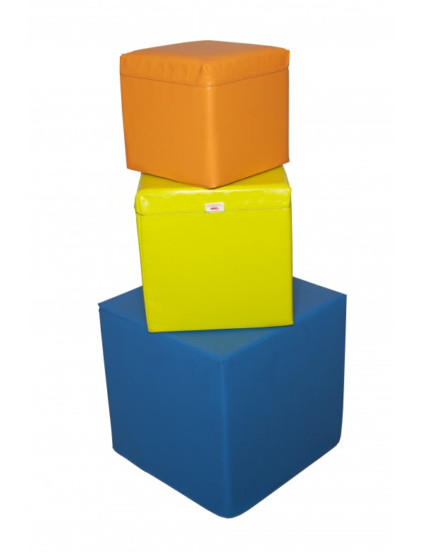 Cube en mousse personnalisable Cube de mousse haute densité 25 kg/m3, idéal pour sauter ou assembler des structures avec d’autre