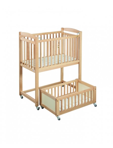 Lit de crèche duo, couchage bas mobile