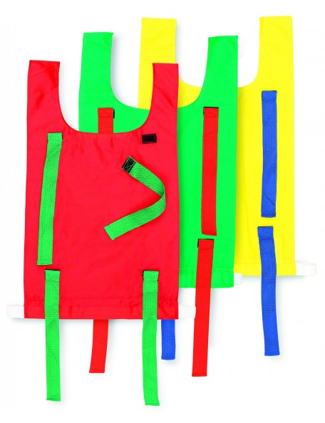 Lot de 6 chasubles attrape-velcro flag Chasuble classique transformé avec des attaches en velcro pour proposer des jeux du chat