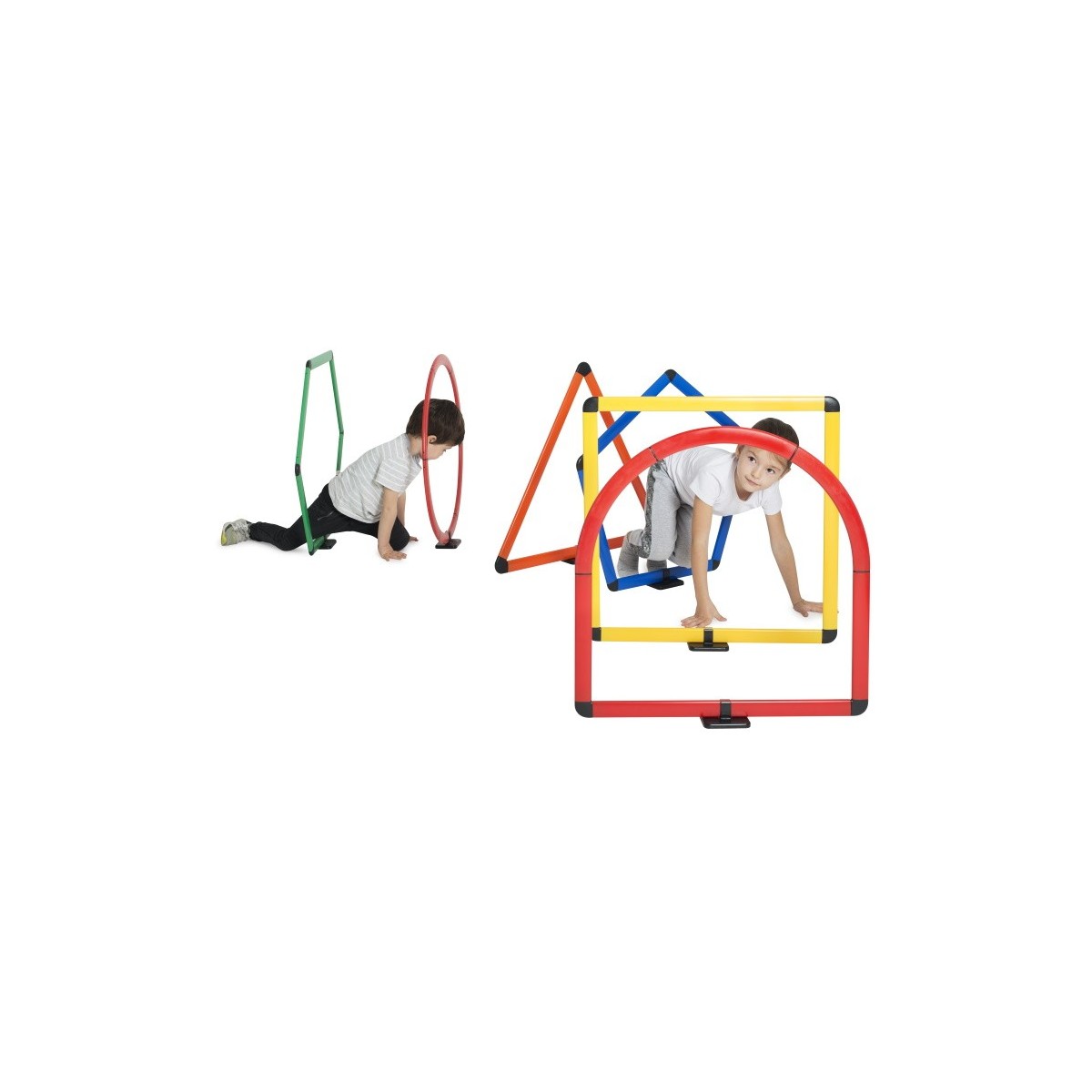 Kit courses d'obstacles géométriques Kit de 6 obstacles géométriques afin de créer des parcours pédagogiques et ludiques.
Le ki