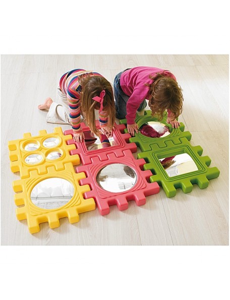 6 blocs de construction miroirs de motricité. Blocs géants pour assembler et construire avec miroirs.