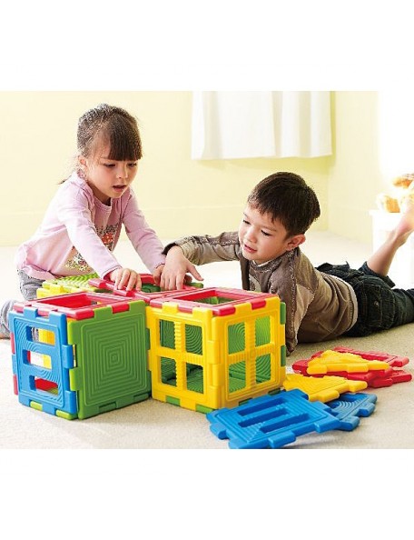 28 mini-blocs de construction pour la motricité des enfants. Matériel de blocs à assembler de psychomotricité en plastique