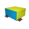 Cube Kiwi Sarneige crèche Cube Sarneige couleurs kiwi et turquoise, pour parcours de motricité en crèche. Module de motricité en