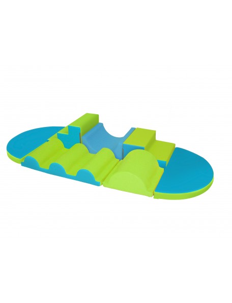 Kit équilibre 2 Sarneige Kiwi Kit motricité Sarneige avec 6 modules en mousse, de couleurs kiwi et turquoise, pour réaliser des