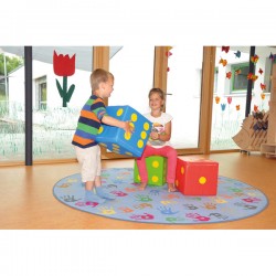BLUE SKY - Dé Géant - Jeu de Plein Air - 046523 - Jaune - Mousse - Jouet Enfant - 16 cm - À Partir de 3 ans