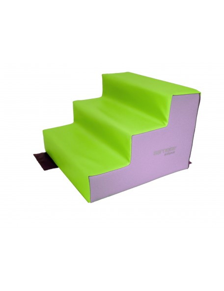 Escalier 3 marches Kiwi Sarneige crèche Escalier 3 marches Sarneige couleurs kiwi, lilas et turquoise, pour parcours de motricit