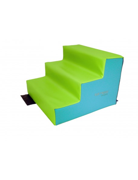 Escalier 3 marches Kiwi Sarneige crèche Escalier 3 marches Sarneige couleurs kiwi, lilas et turquoise, pour parcours de motricit