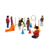 Kit de mobilité et de dextérité pour les jeux sportifs scolaires des enfants avec plots, cônes, cerceaux