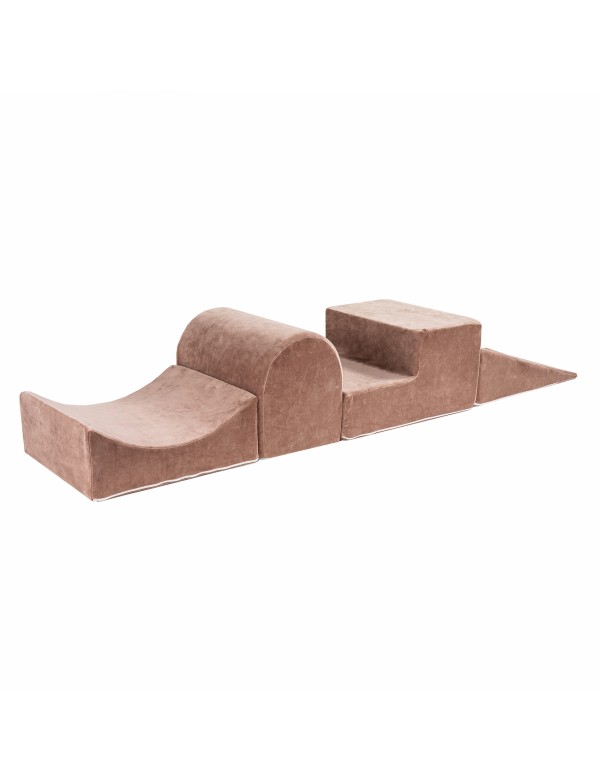 Parcours Motricité Enfant 6 Pièces - Blocs En Mousse Avec Housse Cuir - Escalade, équilibre - Pour Enfants 3 Ans Et +