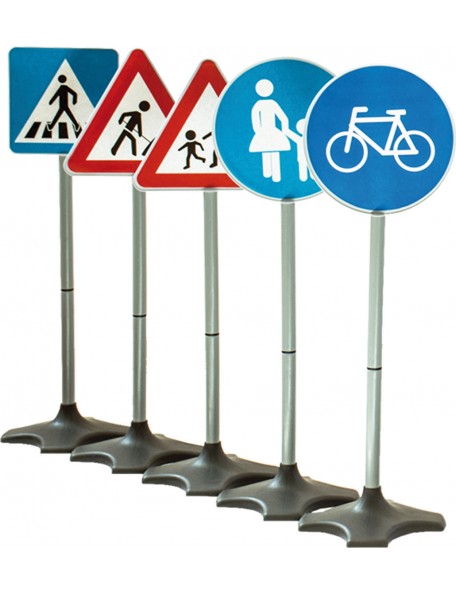 5 panneaux routiers piétons - 1