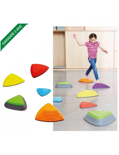 Parcours motricité 4 pierres de rivière + 1 pierre rebond - 1