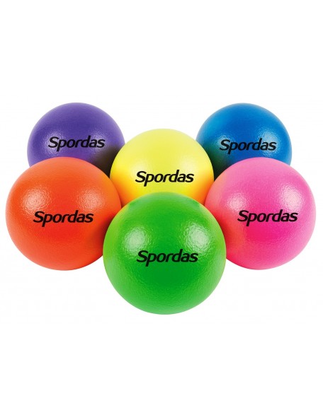 Lot de 6 ballons fluorescents de Dodge-ball en mousse. Ballon fluo en mousse pour la pratique du dodgebal