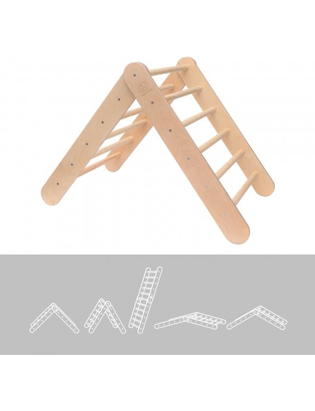 Triangle de Pikler Naturel - 2 - Triangle de Pikler en bois de couleur bois naturel, pour enfants.
Le triangle de Pikler favori