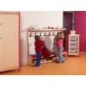 Banc vestiaire pour enfants - 1 - Banc vestiaire pour enfants inclus 1 étagère à 8 casiers en partie haute et 1 étagère à chauss