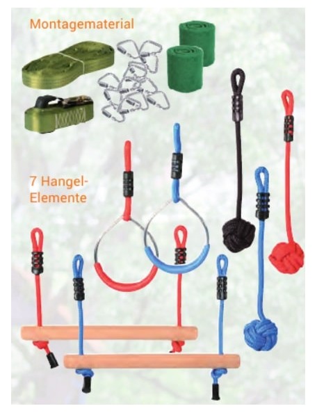 Parcours Ninja Line débutant - 2 - Parcours Ninja Line débutant, pour l'apprentissage de la Ninja slack line.
La sangle de slac