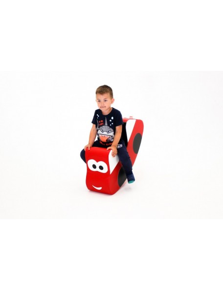 Voiture à bascule en mousse Rouge - 1 - Voiture à bascule en mousse de couleur Rouge, pour réaliser des jeux de motricité et d'é