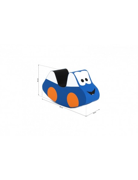 Voiture à bascule en mousse Bleu - 2 - Voiture à bascule en mousse de couleur Bleu, pour réaliser des jeux de motricité et d'équ