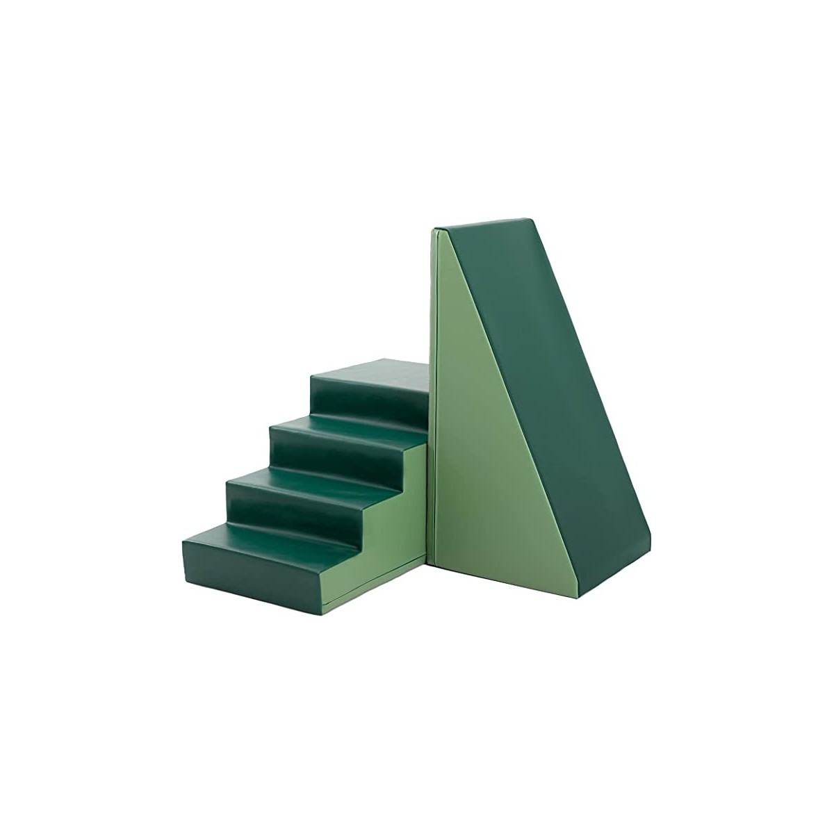Escalier et pente de motricité vert sapin et kaki - 1 - Kit de modules de motricité de couleurs vert sapin et kaki, escalier et 