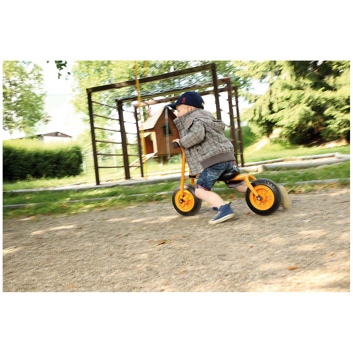 Mini-draisienne pour enfants vélo d'apprentissage en bois vert tricycle 2  ans +