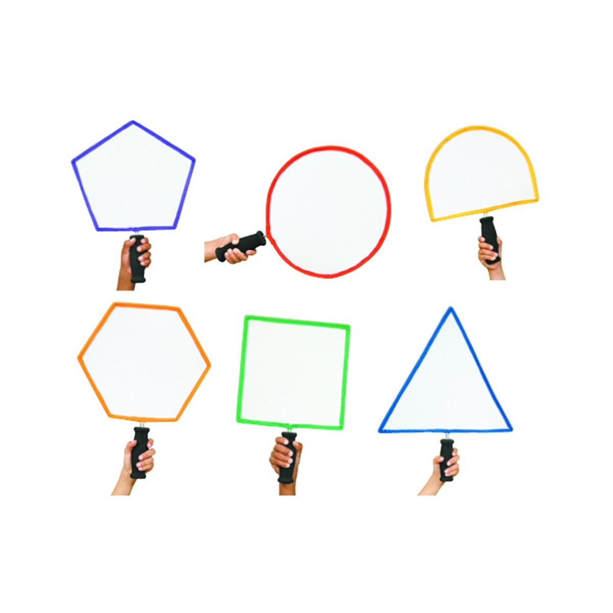 Lot de 6 raquettes de formes géométriques pour l'initiation des enfants aux jeux de raquettes