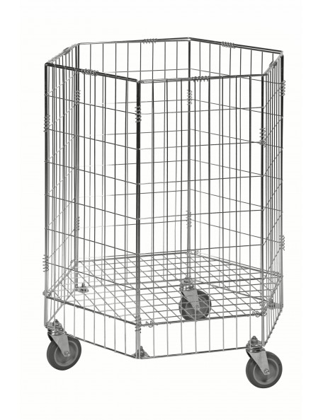 Chariot de ballons de sport - 2 - Chariot de rangement de ballons de sport, robuste en maille d'acier galvanisé.
Le chariot est